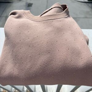 A.L.C. beige sweatshirt gold embroidered all over beads sz S luxury athleisure